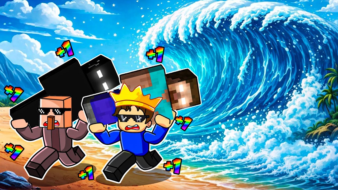 Escape The Tsunami To Steal Minecraft Mobs Roblox!