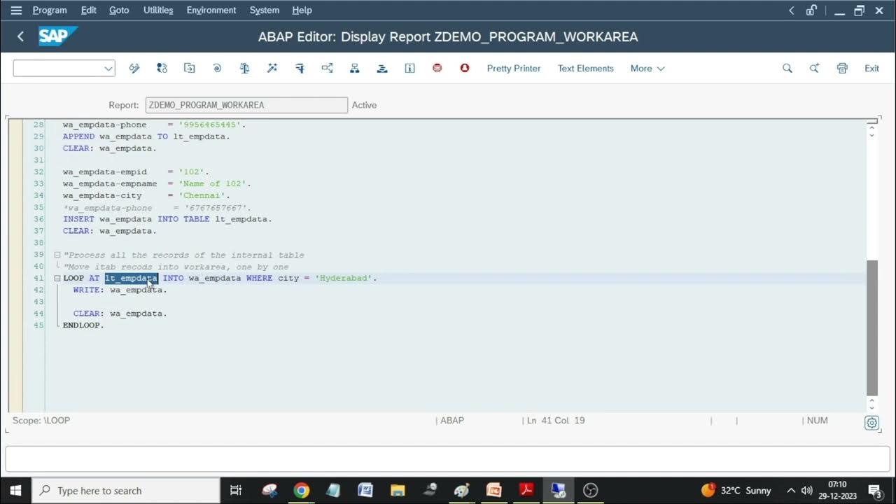 CL7. LOOP and Read Statements in SAP ABAP - YouTube