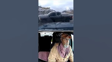 Close Call! Driver Narrowly Avoids Crash With Out-Of-Control Truck on Snowy Highway