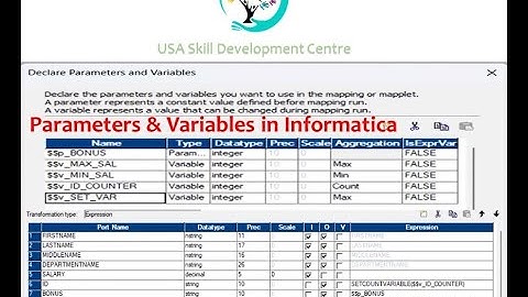 Parameters and Variables in Informatica