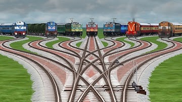 7 INDIAN RAILWAY CROSSING 🥳 ON BUMPY DIAMOND RAILROAD TRACKS | train simulator