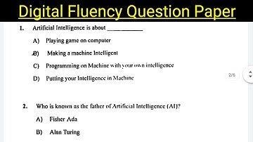 Digital Fluency Question Paper of all UG Degree course 2022 || AI Machine Learning Deep Learning