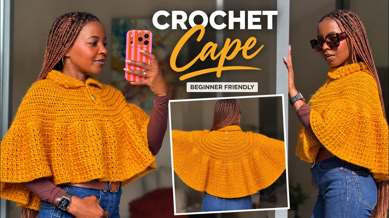 Crochet Ruffle Tutorial How to Crochet a Cape | Easy Ruffle Cape Step-by-Step Tutorial - YouTube