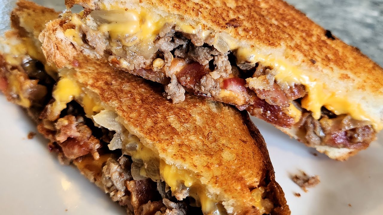 Sonic Copycat Steak & Bacon Grilled Cheese - My Version - YouTube