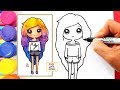 Aprende a Dibujar y Pintar una MUÑECA TUMBLR con Acuarelas (Témperas) en Degradado