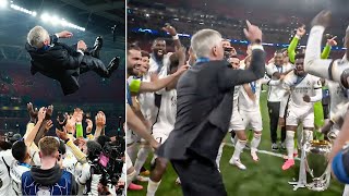 Carlo Ancelotti Dancing with Real Madrid Players After Winning His 7th Champions League