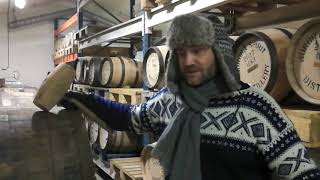 Swapping casks at Aurora Spirit Distillery