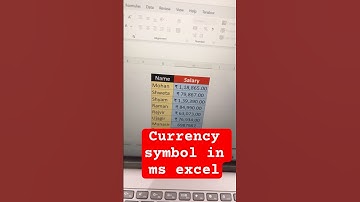 Currency symbol in excel