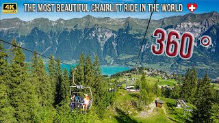 360 ° View of the most beautiful chairlift in the world - Axalp Switzerland 4K