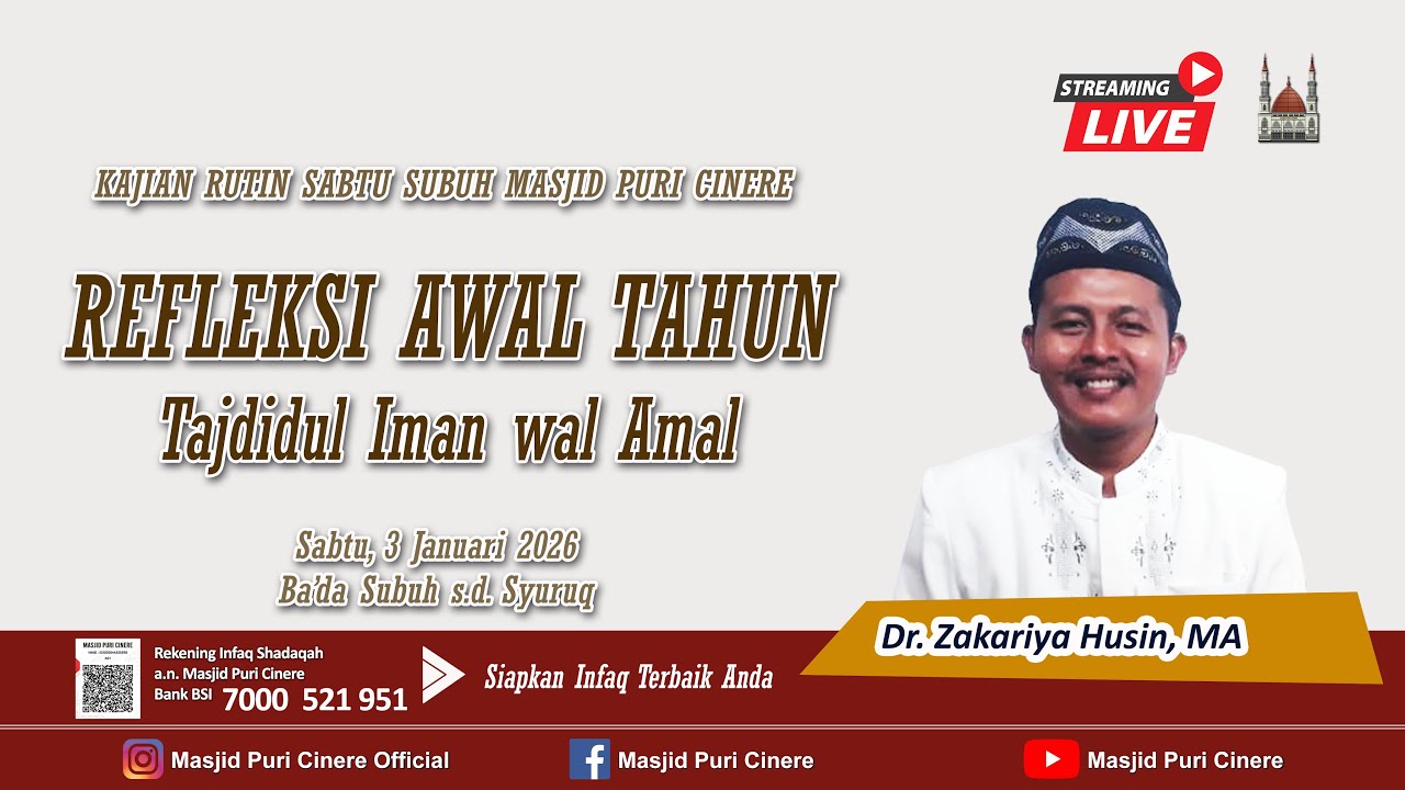 🔴[LIVE]  REFLEKSI AWAL TAHUN | Al-Ustad Dr. H. Zakaria Husin Lubis, MA