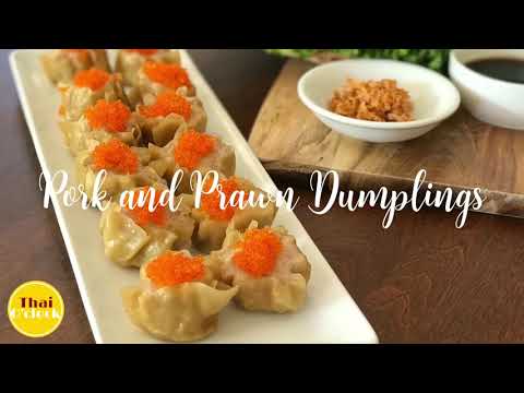 Pork and Prawn Dumplings - Kanom Jeeb