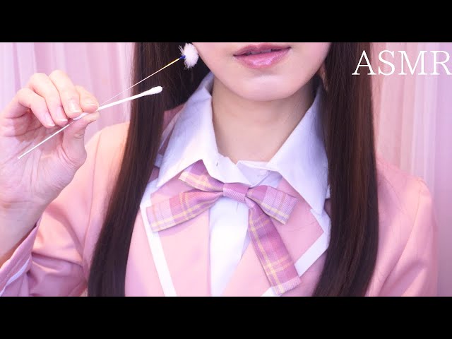 【ASMR】生徒会長の先輩が優しく耳かき&耳ふーしてくれるロールプレイ | 【SUB】Earcleaning & Earblowing by a student council president class=