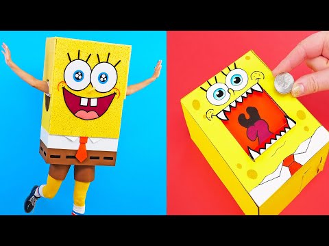 SPONGEBOB FUNNY DIYs Spongebob Squarepants Crafts Easy Paper Crafts and More