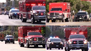 LAFD RA13 RA2 RA14 RA4 RESPONDING CODE 3 WITH LAPD/ LASD UNITS TO HOSPITAL