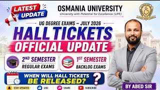 OU Degree Hall Tickets 2026 Released? 2nd Sem & 1st Sem Backlog Latest Update