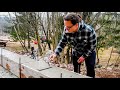 Tiny LOG CABIN Build - S2E1: CABIN FOUNDATION with Floating Front Porch
