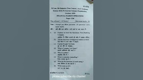 bcom fmo question paper 2020