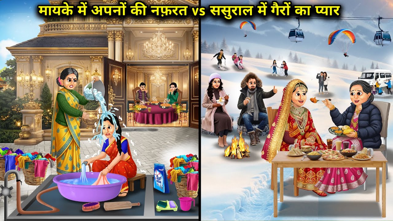 मायके में अपनों की नफ़रत vs ससुराल में गैरों का प्यार |hindi cartoon story| mayka vs sasural stories