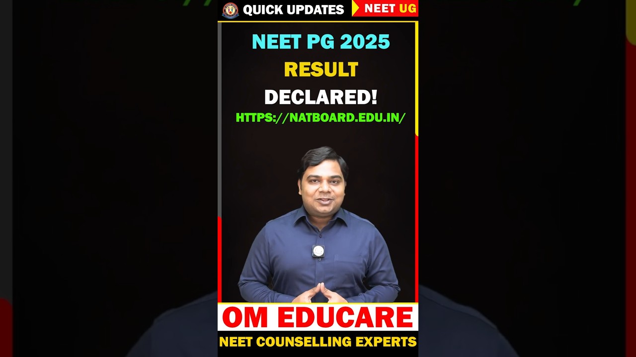 NEET PG 2025 RESULT Declared| Check Cut-Off #NeetPG2025