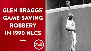 Glen Braggs robs Carmelo Martinez in Game 6 of the 1990 NLCS