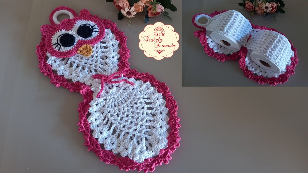 Porta Papel higiênico - Jogo de Banheiro Coruja Fácil e Econômico