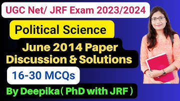 UGC NET Political Science MCQ With Answers || June 2014 Paper Discussion and Solution  || 16-30 MCQ