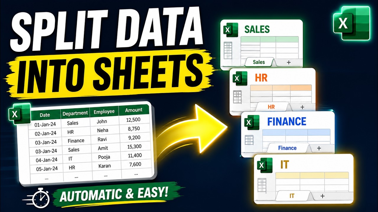 Split Excel Data Into Multiple Sheets Automatically Using PivotTables ...