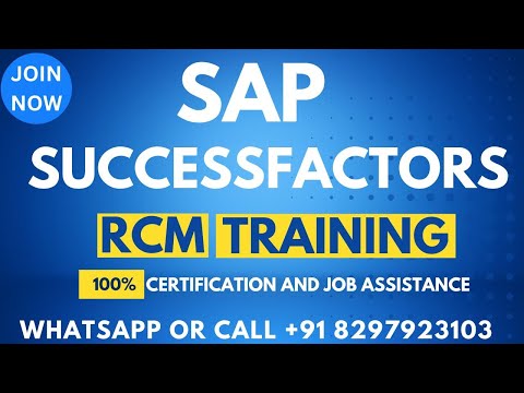 SAP Successfactors Recruiting ( RCM ) Training Online Videos 1 Call: +91-8297923103