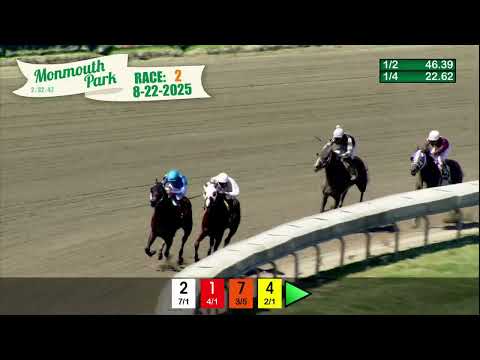 video thumbnail for MONMOUTH PARK 08-22-2025 RACE 2