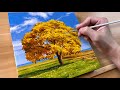 How to Paint Yellow Tree / Acrylic Painting / Correa Art