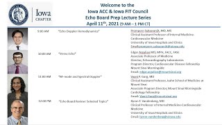 April 11 - IA ACC Echo Board Prep Lecture Series