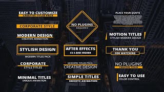 15 Corporate Titles After Effects Templates