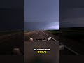 Motorcycle Rider Braves Epic Lightning Storm on Highway! #shorts