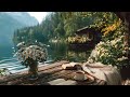 Autumn Afternoon Tea by the Lake - Birdsong &amp; Gentle Flowing Water - Relaxing Nature Sounds
