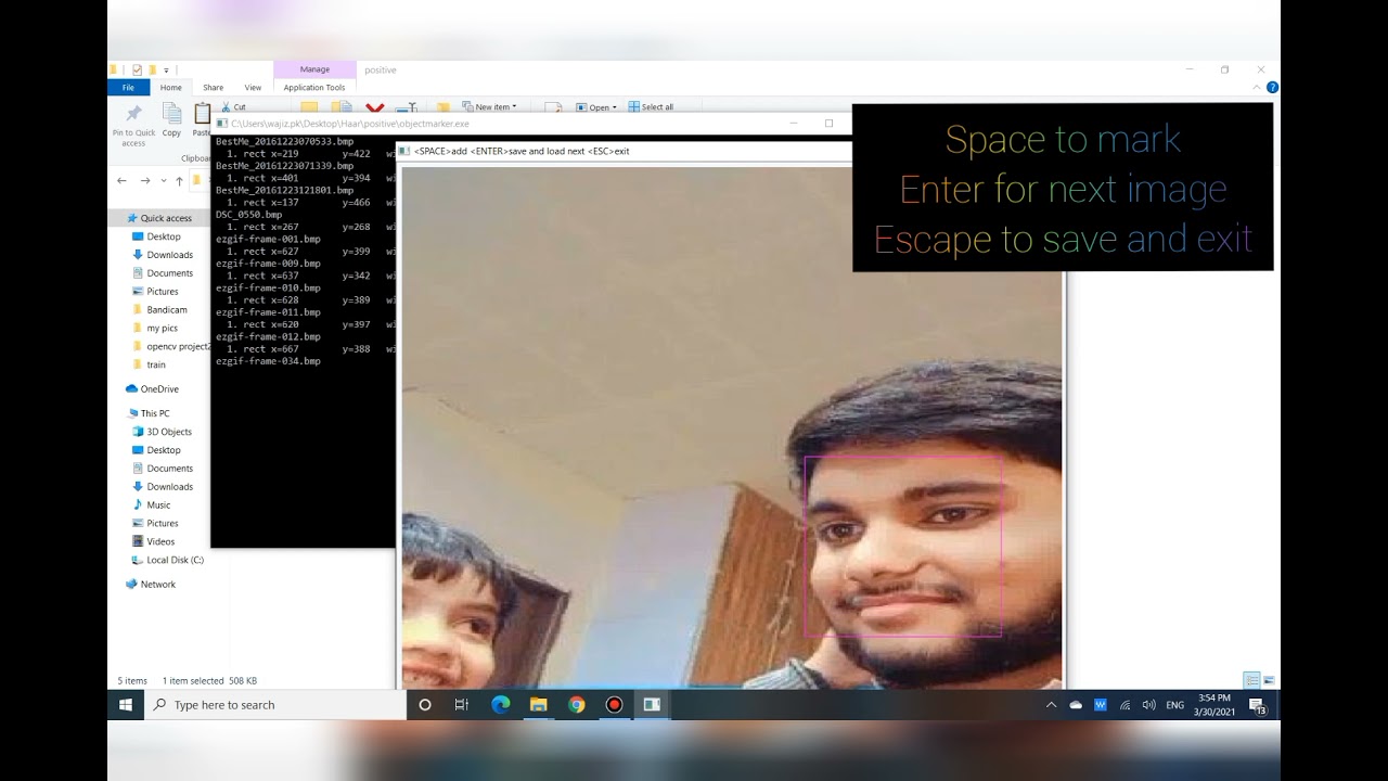 My own Face Detection using Haar Cascade Training your own Data Set 