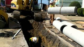 Laying storm drain