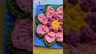 Tutorial Out Now! Lotus Themed Crochet Granny Square! #crochet #relaxing #crafting