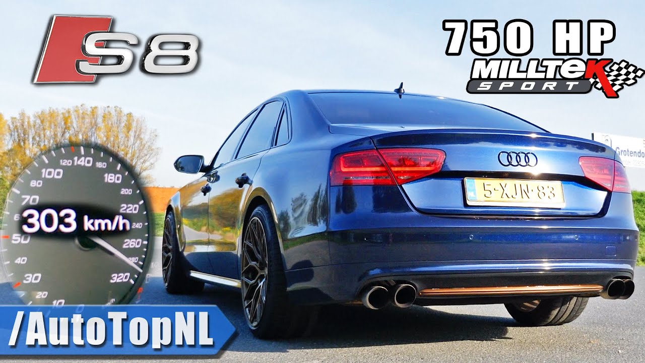 750hp Audi S8 Hybrid Turbos 0 303kmh Acceleration Milltek Exhaust Sound By Autotopnl Youtube