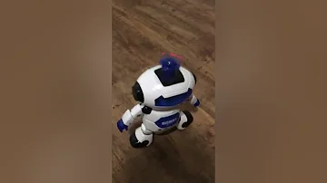 Playing with my walking dancing robot dying on batteries.