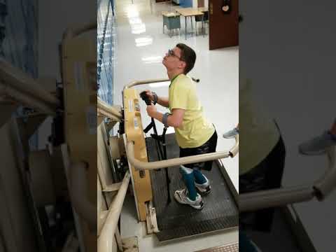 AmeriGlide stair lift at Craddock Elementary school 2nd floor Aurora Ohio