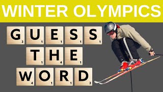 WORD SCRAMBLE PUZZLE - WINTER OLYMPICS: Jumbled Letter Game.  Fun Sports Quiz.
