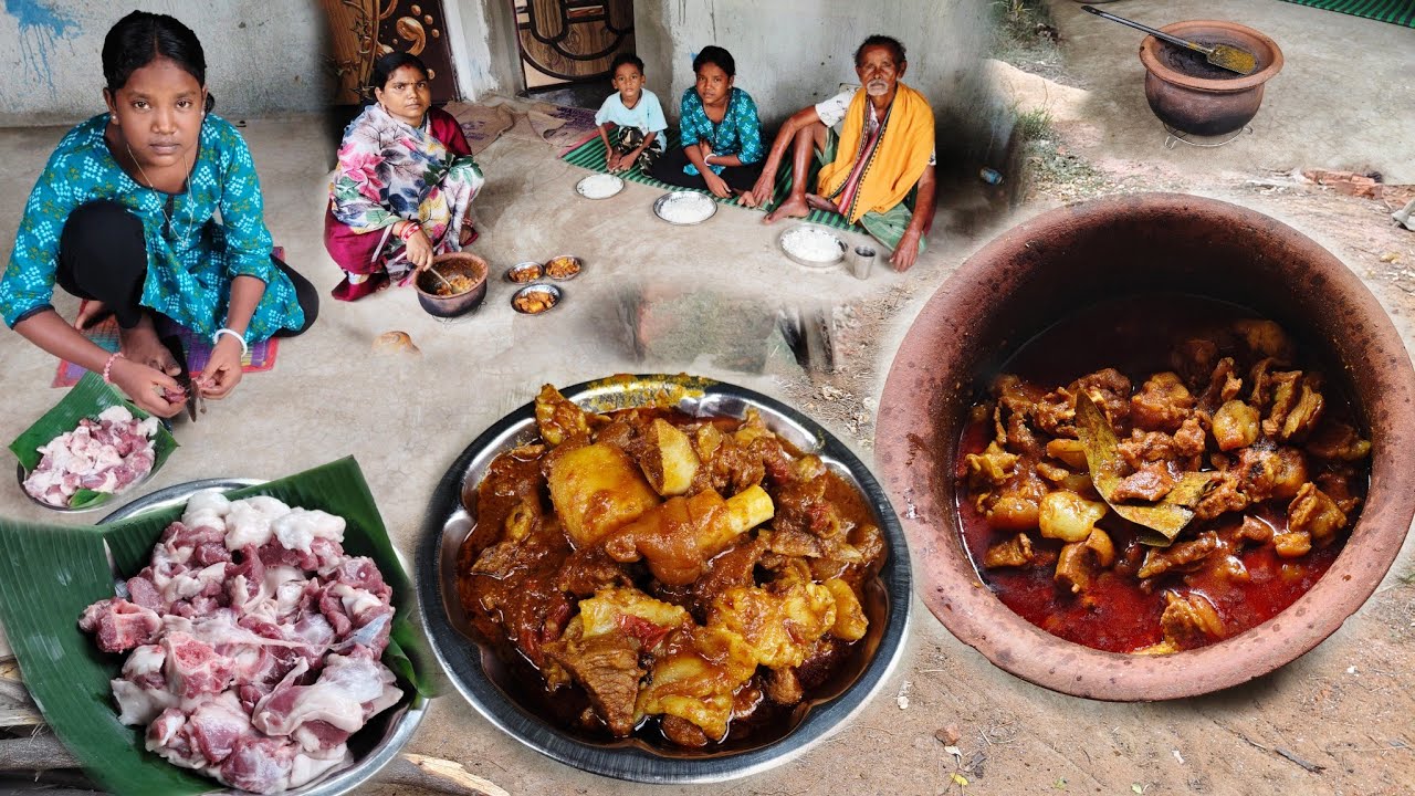 Mutton Potato Curry recipe in Village Style || Village cooking
