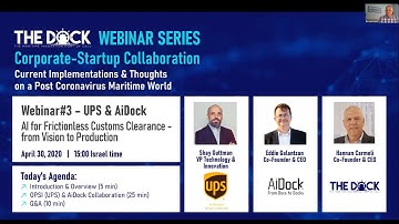theDOCK Corporate-Startup Collaboration Webinar Series: Featuring UPS & AiDock