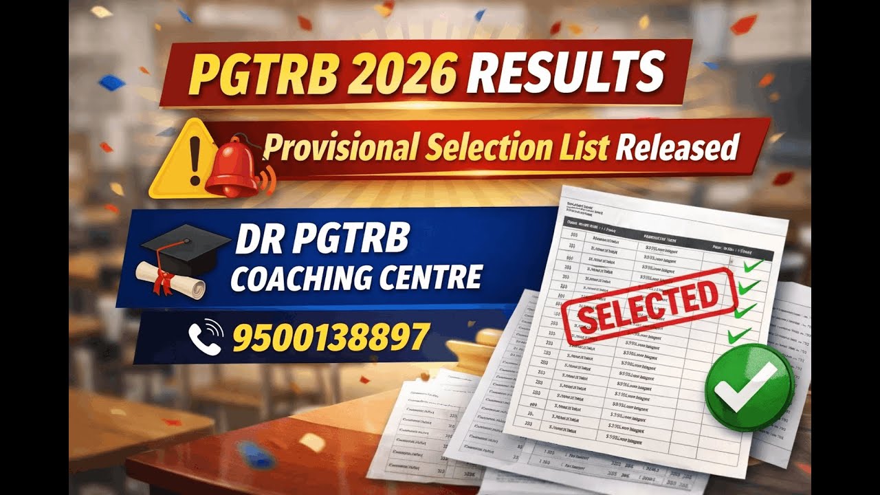 PGTRB 2026 RESULTS - Zoology - 📢 Provisional Selection List Released
