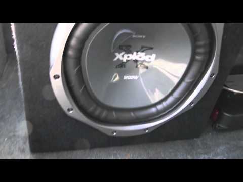 12 inch sony xplod subwoofer 1200 watts and 760 watt pioneer amplifier
