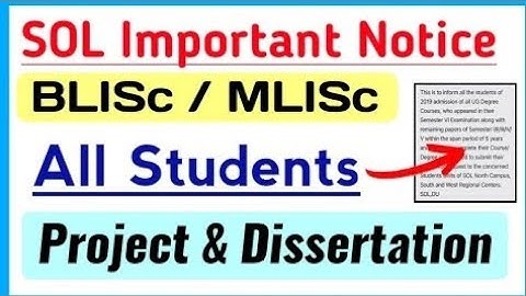 SOL Notice For BLISc & MLISc Project Submission Guidelines Release 2024: | Sol BLISc/ MLISc Projects
