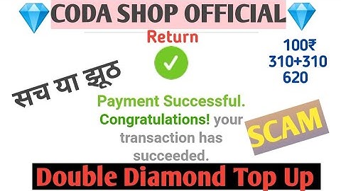 Double Diamond top Up Coda shop || New problem || Double 💎Diamond Top Up Real live Prof || FF 🥺 SCAM