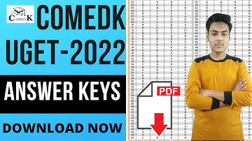 comedk uget answer key 2022 | download comedk uget answer key