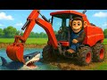 Wheel Theft Incident, Smart Monkey Farmer Gets Back Wheel At Shark Lake - Farm Work | Cobby Farm