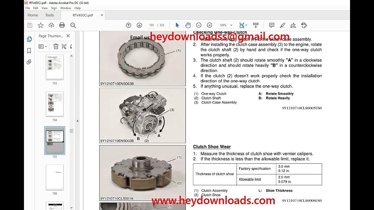 Kubota Utility Vehicle RTV400Ci Workshop Manual - YouTube